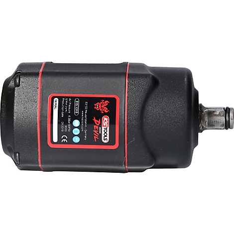 Schwarzer Schlagschrauber mit roter Umrandung und Schriftzug 'Devil'.